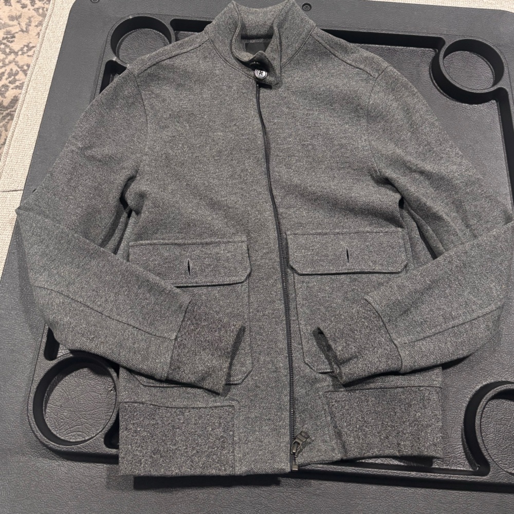 Banana Republic Charcoal Zip-Up Sweater